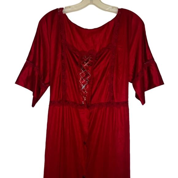 Vintage Red Nylon Night‎ Gown - Picture 2 of 5